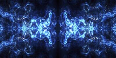 Abstract Blue Energy Waves Pattern on Dark Background for Design photo