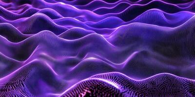 Abstract Purple Waves Background Made of Tiny Glowing Dots Flowing Smoothly photo
