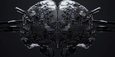 Artificial Intelligence Brain Circuitry Futuristic Concept for Technology and Innovation photo