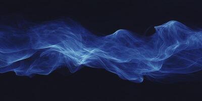 Abstract Blue Energy Flowing Against Black Background for Modern Design photo