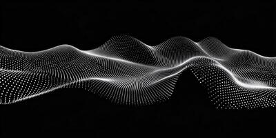 Abstract Point Wave on Black Background - Data Visualization Concept photo