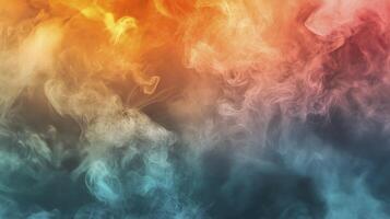 Abstract Smoke Background with Orange Red and Blue Tones photo
