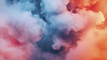 Swirling Smoke Abstract Background with Blue and Orange Color Gradient photo