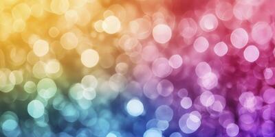 Colorful Bokeh Lights Background with Circular Blurs and Rainbow Gradient photo
