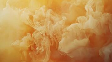 Swirling Smoke Cloud on Orange Background Creates an Abstract Dreamy Effect photo