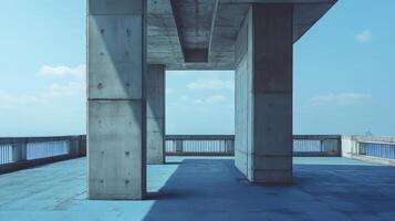 Minimalist Concrete Structure Under Blue Sky Architecture Photography for Inspiration photo