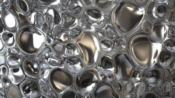 Metallic Bubbles Forming Abstract Pattern with Reflections and Highlights photo