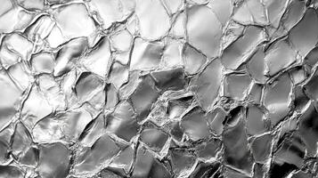 Abstract Crumpled Foil Texture Silver Metallic Background for Design Ideas photo