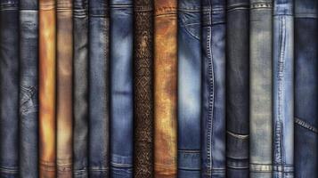 Arrangement of Assorted Jeans and Trousers in Various Colors and Styles photo