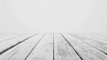 Empty White Wooden Planks Background for Product Mockups and Presentations photo