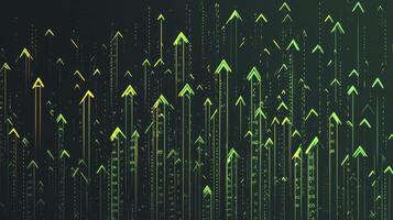 Rising Arrows with Data Streams Abstract Background for Business Growth Concepts photo
