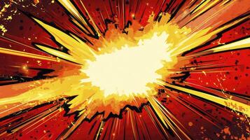 Dynamic Explosion Graphic with Radial Lines in Red and Yellow Tones photo