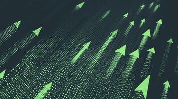 Rising Arrow Graphics Pointing Upward with a Digital Halftone Pattern photo
