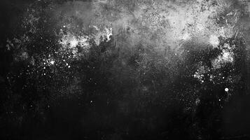 Abstract Black and White Grunge Texture with Splatter and Distressed Surface photo