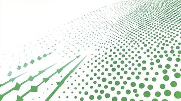 Green Arrows and Dots Creating an Abstract Pattern Against White Background photo