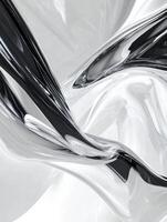 Abstract Chrome and Glass Flowing Design with Reflections and Light photo
