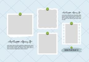 Moodboard Pictures or photos frame collage comics page grid layout abstract photo frames and digital photo wall template vector