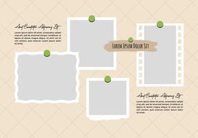 Design Blank Picture photo Collage grid photo effect template design vector