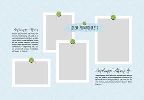 picture or photos Collage photo frames set with text vector