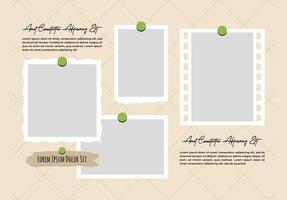 Moodboard page grid layout abstract photo frames vector