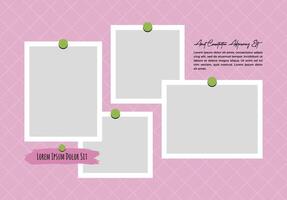 Picture or photos Collage photo effect with text template vector