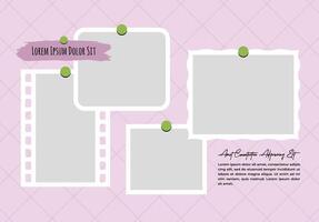 Picture or photos Blank collage frame template for photos and images vector