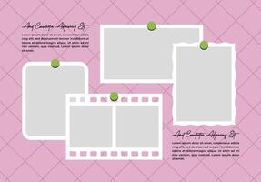 Design moodboard Picture Photo frame collage modern concept template vector