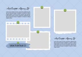Design moodboard Picture photo frame collage vector