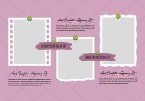 Creative abstract photo frames and digital photo wall template vector