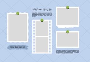 Picture photo comics page grid layout abstract photo frames and digital photo wall template vector
