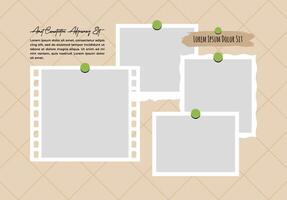 Photos grid layout abstract photo frames template vector