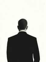 Man in Suit Standing with Back Facing Minimalist Business Concept photo