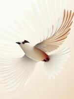 Elegant Bird Flying with Open Wings Illustration Against Soft Background photo