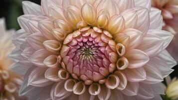 Close-up of Dahlia Flower Exhibiting Delicate Petals and Intricate Floral Details photo