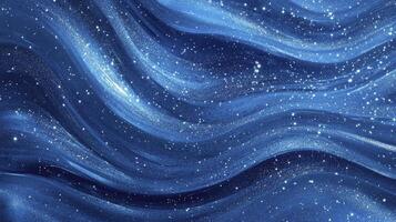 Sparkling Blue Wave Pattern Art with Starry Glitter Effect Background photo