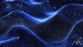 Wavy Abstract Pattern with Shining Blue Light Dots Background photo