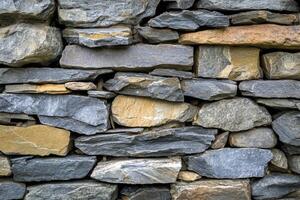 Detailed Stone Wall Background Featuring Natural Textures and Color Variations photo