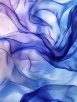Flowing Blue Fabric Creates Dynamic Abstract Background Texture with Light photo