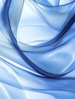 Elegant Blue Fabric Flowing with Light Abstract Waves Background Texture photo