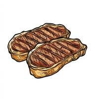 Grilled Steak Illustration Freshly Cooked with Grill Marks and Seasoning photo