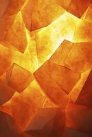 Abstract Paper Sculpture Illuminating with Golden Light for Artistic Backgrounds photo