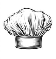 Chef Hat Illustration in Black and White for Culinary Designs photo