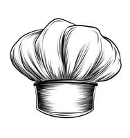 Chef Hat Illustration Artistic Black and White Design Element for Culinary Projects photo
