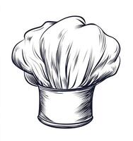 Chef Hat Graphic Sketch Isolated on White for Culinary Designs photo