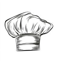 Chef Hat Graphic Illustration in Black and White Line Art Style photo