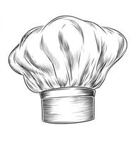 Chef Hat Engraving Style Illustration for Restaurant or Culinary Design photo