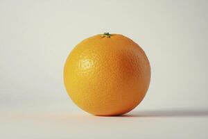 Close-up of a Fresh Orange on Plain Background for Healthy Eating photo