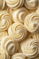 Close-up of Delicious Butter Cookies with Swirl Pattern and Sugar Coating photo