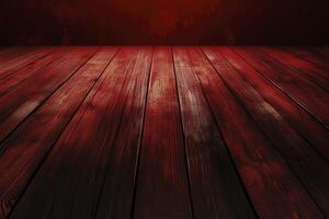 Rustic Red Wooden Floor Background for Product Display and Decoration photo