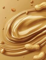 Creamy Peanut Butter Swirl with Scattered Peanuts for Food Concepts photo